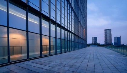 Fototapeta premium 조명으로 반짝이는 백화점 외벽, 고급스럽고 현대적인 디자인의 유리 파사드