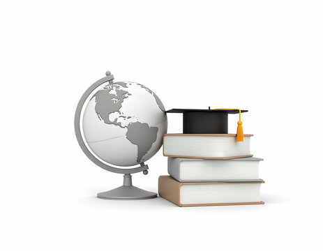 International Education Day Featuring Students Globe Educational books Elements Style Background learning icons graphic school science 