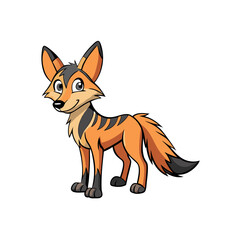Fototapeta premium a cute cartoon fox with orange fur and a playful expression. It stands with a friendly smile and vibrant colors
