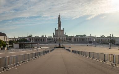 Obraz premium Overview exposure of the Sanctuary of Fatima, Shrine of Fatima, which is also known as the Basilica of Our Lady of Fatima in Portugal