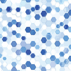 Obraz premium Elegant Blue and White Hexagon Pattern Background