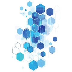 Futuristic Abstract Blue Hexagons Technology Digital Design