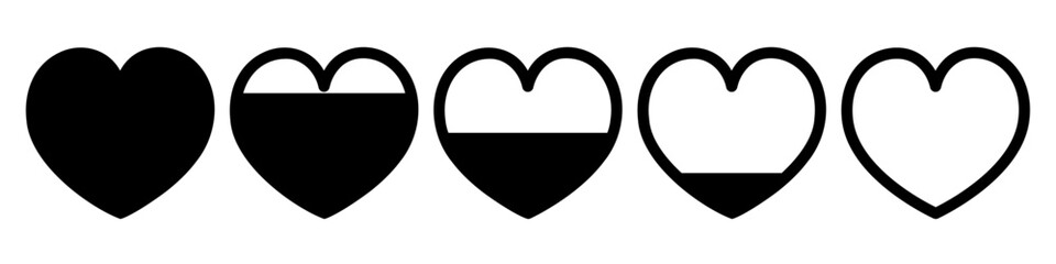 黒いハートが回復する様子のイラスト