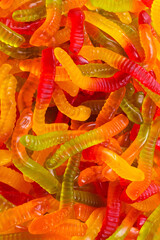 Juicy colorful jelly sweets. Gummy candies.