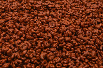 Corn-flakes background and texture. Top view. cornflake cereal box for morning breakfast.