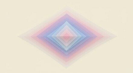 Abstract Layered Diamond Shape with Pastel Colors on Neutral Background