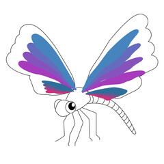 blue butterfly isolated on white