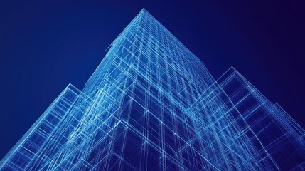 Abstract architectural drawing of a skyscraper