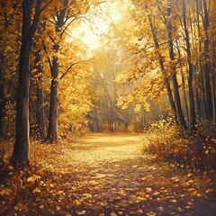 Obraz premium The maple tree shines with fiery red and orange foliage image