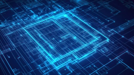 Circuit board technology, electronic schematic, futuristic design, abstract background, digital technology, illustration