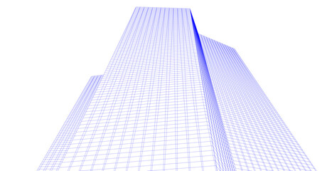 Minimalist Wireframe Skyscrapers – Abstract Architectural Perspective 