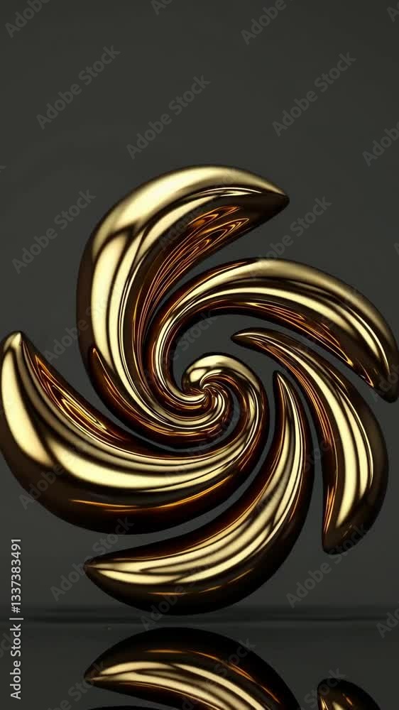 Poster mesmerizing golden swirl motion creating hypnotic visual patterns in dynamic fluid rotation