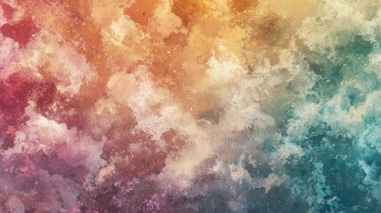 Obraz premium Abstract art painting in warm and cool tones. A blend of oranges, pinks, and teals create a unique texture.