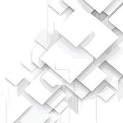 Fototapeta premium Modern Abstract White Rectangles Digital Hi-Tech Concept