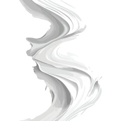 Abstract White Smooth Paint Strokes Flowing Across