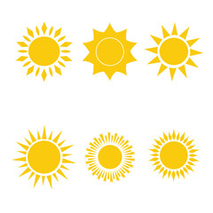 Sun Icon Vector Set (Top Row, Third Image)