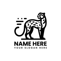 Bold cheetah head graphic. Distinct spotted animal design