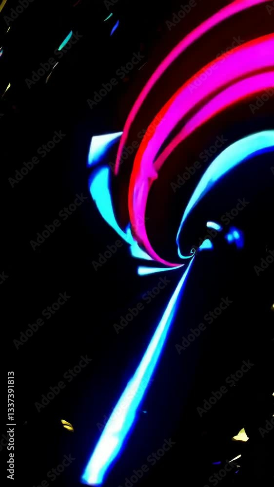 Aufkleber dynamic neon light swirls creating hypnotic vortex patterns in vibrant colors