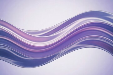Obraz premium Abstract waves in shades of purple and silver, creating a sense of fluid, metallic motion against a light background.