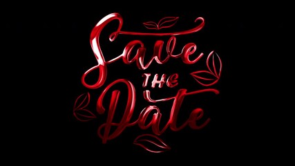 text save the date in red typography Perfect for invitations announcements event promotions or social media graphics Versatile design element