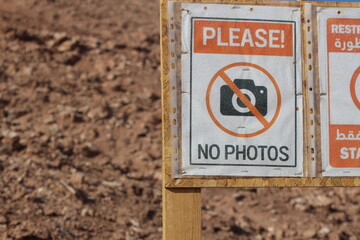 Please No Photos Sign Close Up