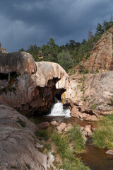 Soda Dam hot springs in Jemez Springs, New Mexico. Located on a fault conduit that's still...