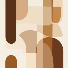 Elegant Beige and Brown Geometric Shapes Abstract Background Design