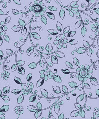 Floral abstract seamless patterns. Vector design for different surfases.
