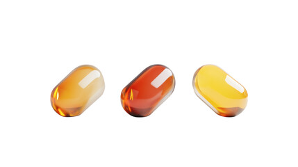 Oil capsules isolated on white background