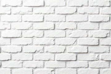 Fototapeta premium Textured white stone brick wall, uneven surface, pattern, white background