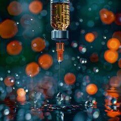 Medical Precision: Syringe Piercing a Vial in Stunning Detail