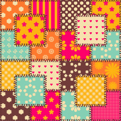  Patchwork print wallpaper background with different patterns quilting hobby craft handmade