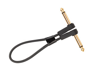 electric guitar pedal patch cable path isolated on white