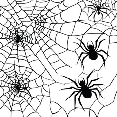 Obraz premium Elegant Black Cobweb Isolated Banner for Halloween Design