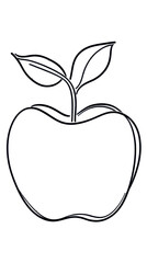 Minimalist Continuous Line Drawing of Apple Vector Design SVG Art