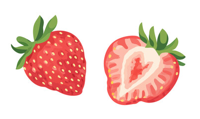 Minimalist Watercolor Strawberry Vector Art for Food and Graphic Design