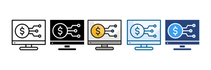 Fintech Icon Set Multiple Style Collection