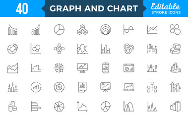 Business graphs and charts icon set. Growing bar graph icons. Statistics, analytics, charts diagrams, data, finance report, income growth, economy statistic,