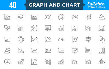 Business graphs and charts icon set. Growing bar graph icons. Statistics, analytics, charts diagrams, data, finance report, income growth, economy statistic,