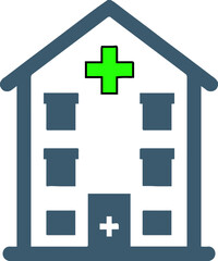 Obraz premium Hospital building icon, medical and health care concept