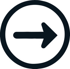 Right arrow icon, direction and movement concept