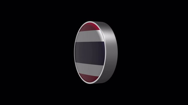 Thailand Flag Icon Loop With Transparent Background