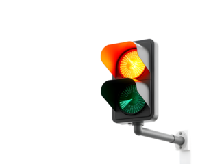 Traffic light with red, yellow, and green signals