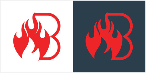 flame initial B  logo vector abstract design element isolated