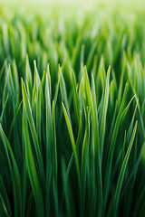 Fototapeta premium Soft light illuminates rows of organic onions, with their delicate green stalks rising gracefully from the soil. This serene garden arrangement emphasizes nature's beauty and simplicity