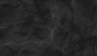 black color paper is full of being wrinkled with some light and shadow. black texture background in black