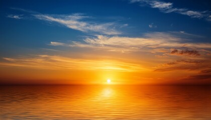 Obraz premium golden hour sky without sun evening sky with sunset orange sky background blue and orange color sky