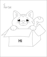 ABC Letter coloring page | coloring book page | line art |vector art for kids and adults.