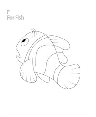 ABC Letter coloring page | coloring book page | line art |vector art for kids and adults.