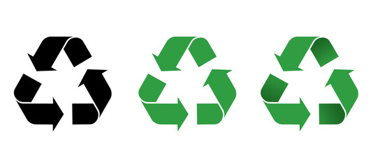 Obraz premium set of recycling icons. recycle logo symbol. vector illustration 
